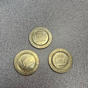 3 Caesar’s Atlantic City coins Fifty cent gaming tokens.